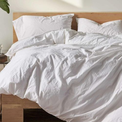 Crinkled Percale Duvet Cover-Full/Queen - Coyuchi