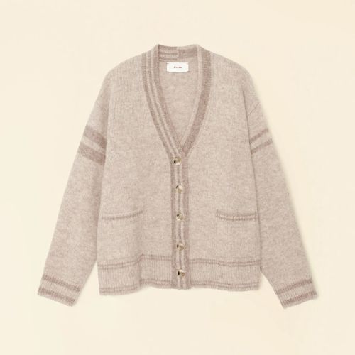 Cream Beige Carey Cardigan - Xirena