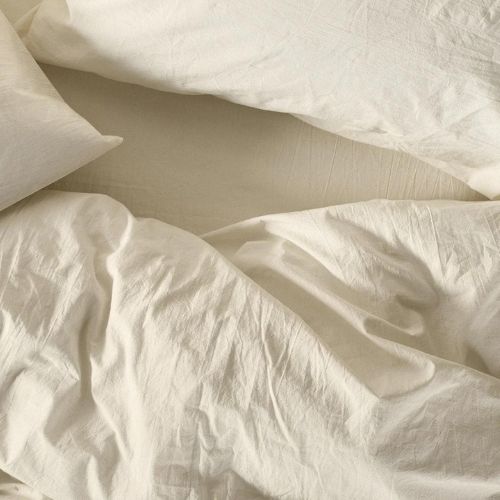 Crinkled Percale Duvet Cover-Full/Queen - Coyuchi