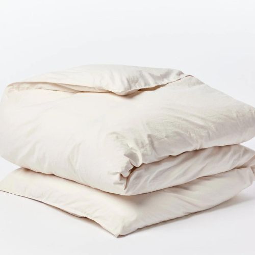 Crinkled Percale Duvet Cover-King - Coyuchi