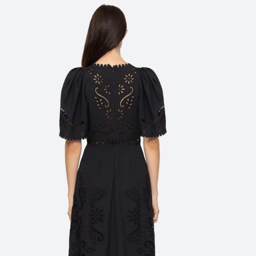 Liat Eyelet Embroidered Midi-Dress - Sea NY