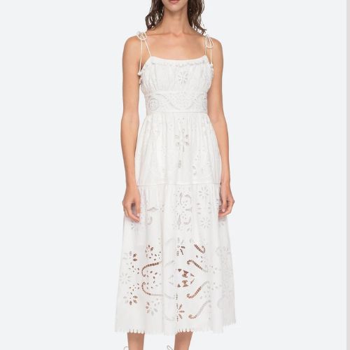 Liat Eyelet Embroidered Midi-Dress - Sea NY