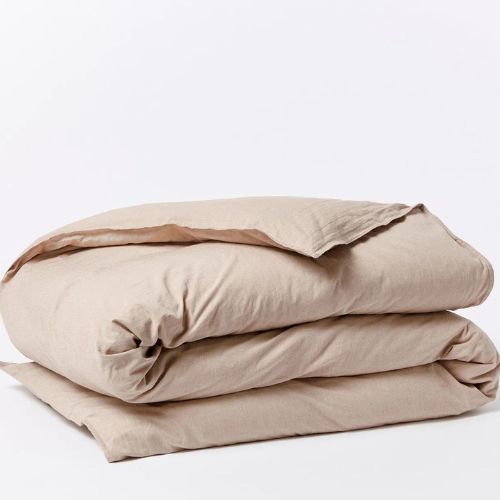 Crinkled Percale Duvet Cover-King - Coyuchi