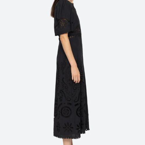 Liat Eyelet Embroidered Midi-Dress - Sea NY