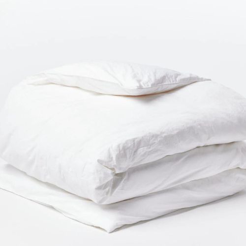 Crinkled Percale Duvet Cover-King - Coyuchi