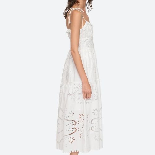 Liat Eyelet Embroidered Midi-Dress - Sea NY