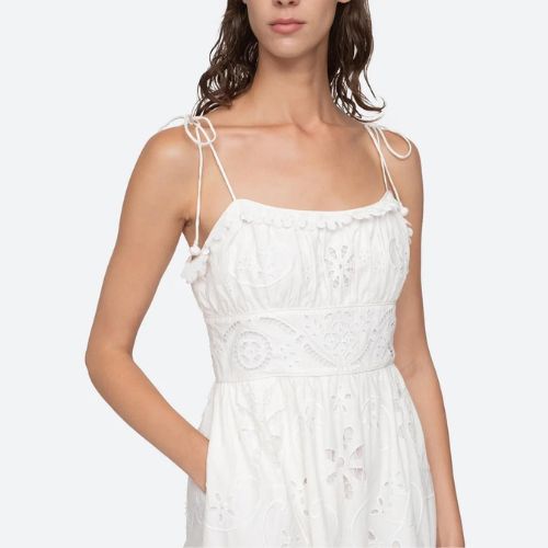 Liat Eyelet Embroidered Midi-Dress - Sea NY